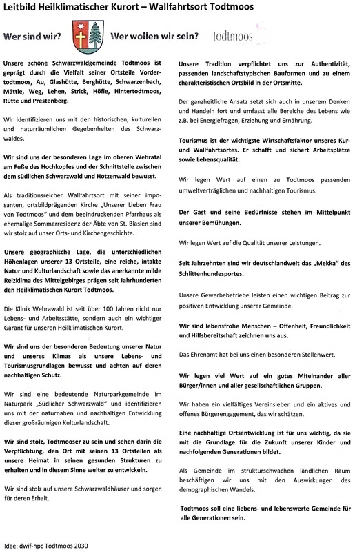 Leitbild Todtmoos 2030